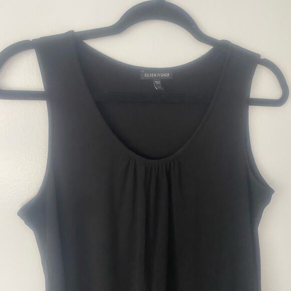 Eileen Fisher Womens Black Pleated‎ Tank Blouse Size X-Small - Picture 2 of 4